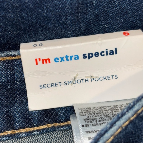 Old Navy Blue Denim High Rise O.G. Button Fly Straight Jeans Size 6 - Picture 11 of 15